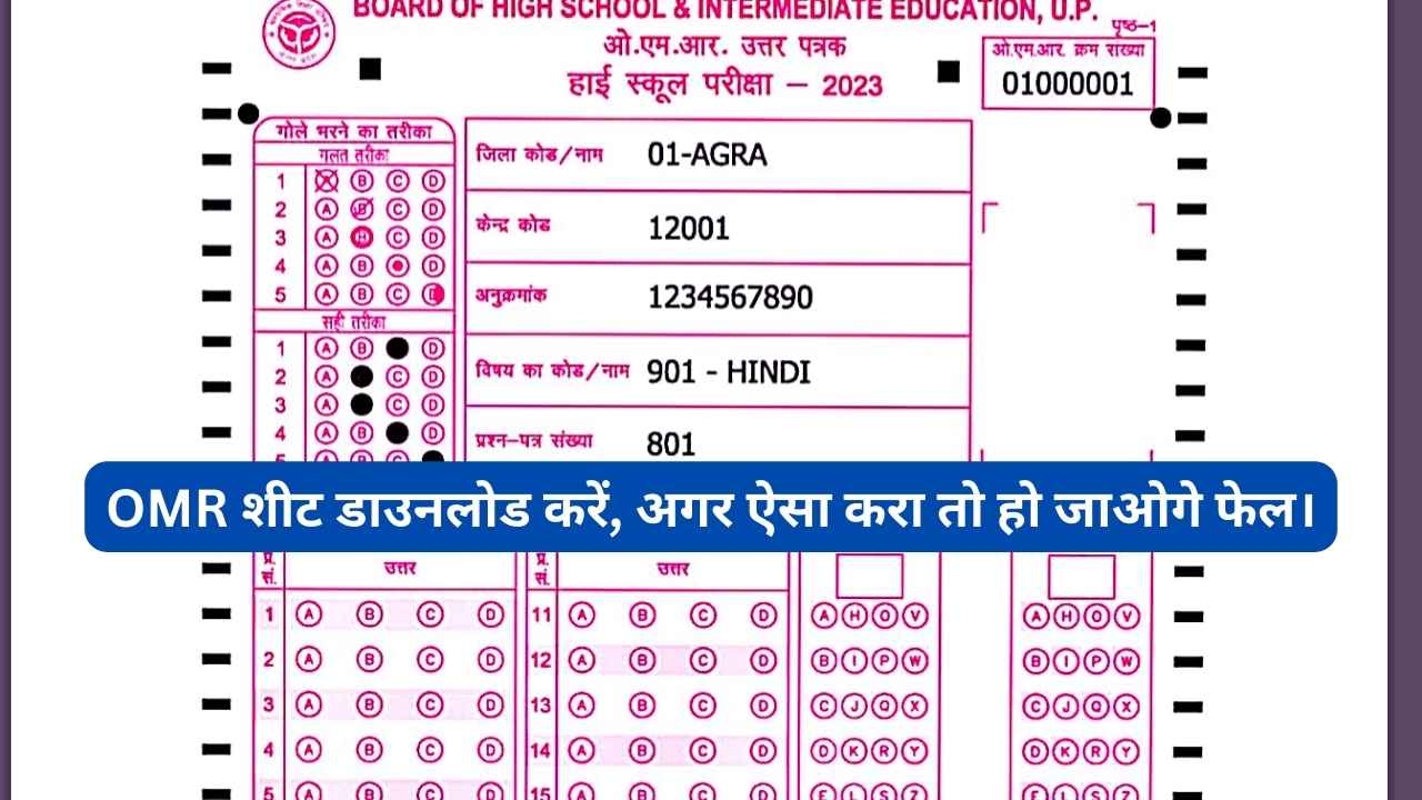UP Board OMR Sheet 2025 PDF